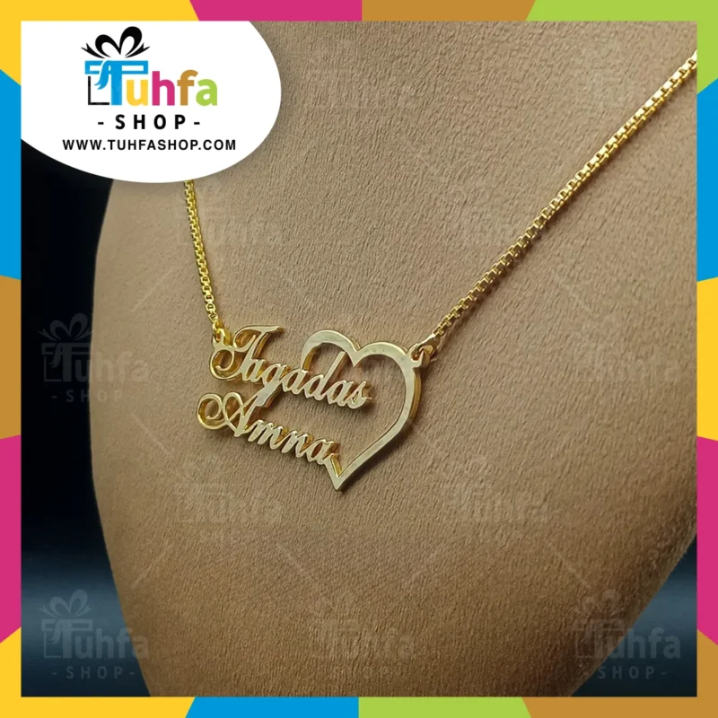 24K Gold Personalized Customize Name Necklace Locket (GOLD / SILVER) D-40