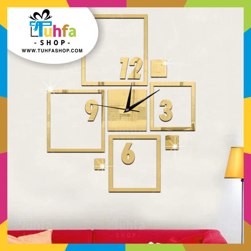 Acrylic decor clock : DM03 GOLD by Tuhfashop.com