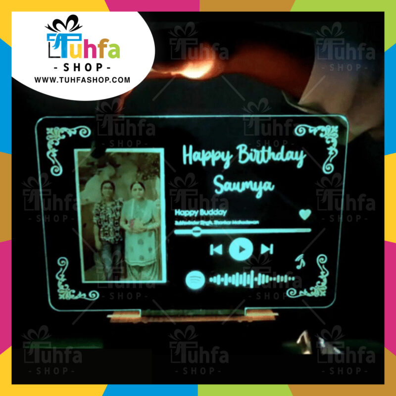 Wehatke LED Customized Spotify with photo & scannable link with musical plaque for birthday anniversary & couple