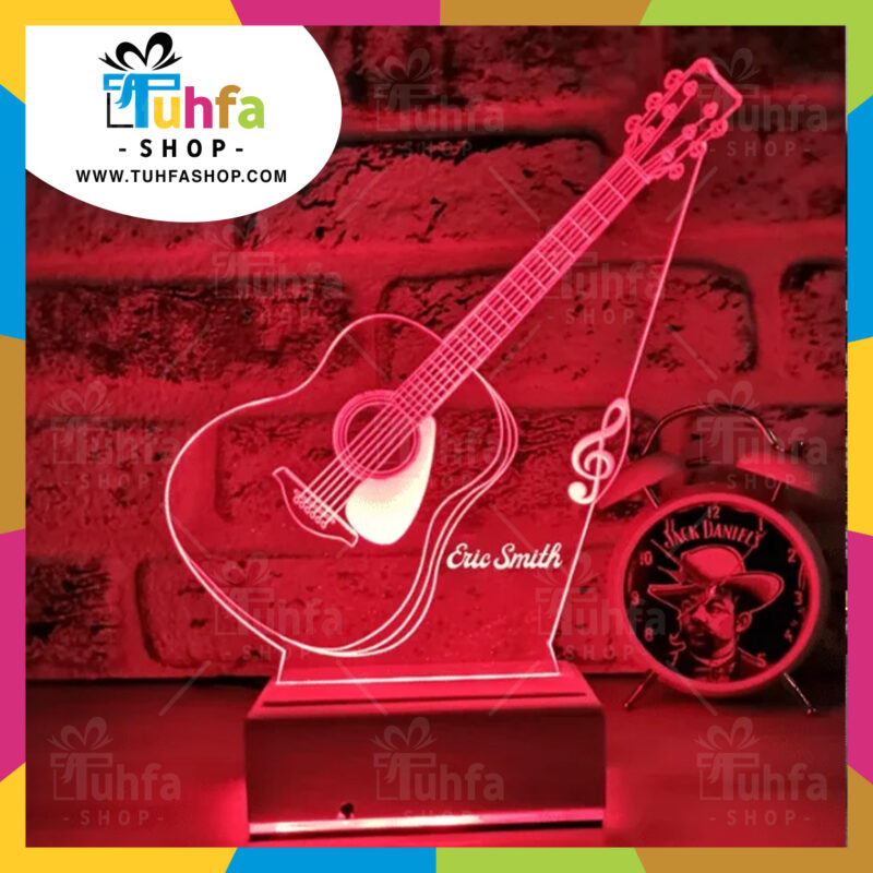 Customized 3d Acrylic Guitar Lamp with name