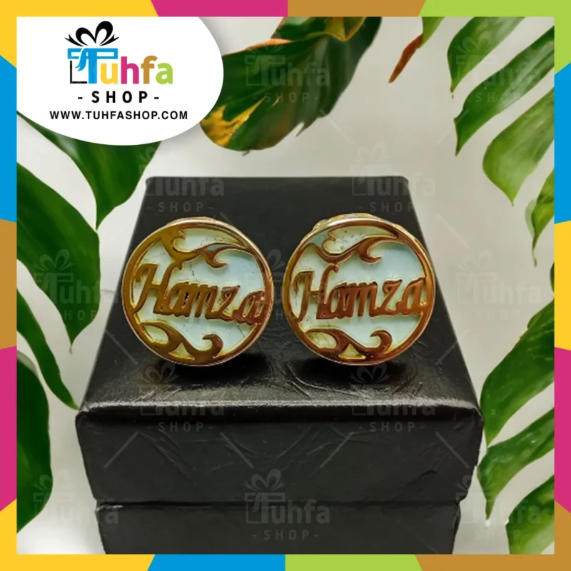 24K Gold Personalized Customize Name Mens Cufflinks (GOLD / SILVER) D-63