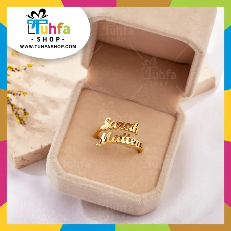 24K Gold Plated Customized Name Ring (FREE DELIVERY) - Image 2