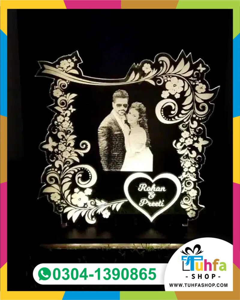 Customized engraving 3D illusion couple lamp